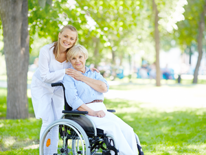 Heart 2 Heart Homecare caregiver supporting a client