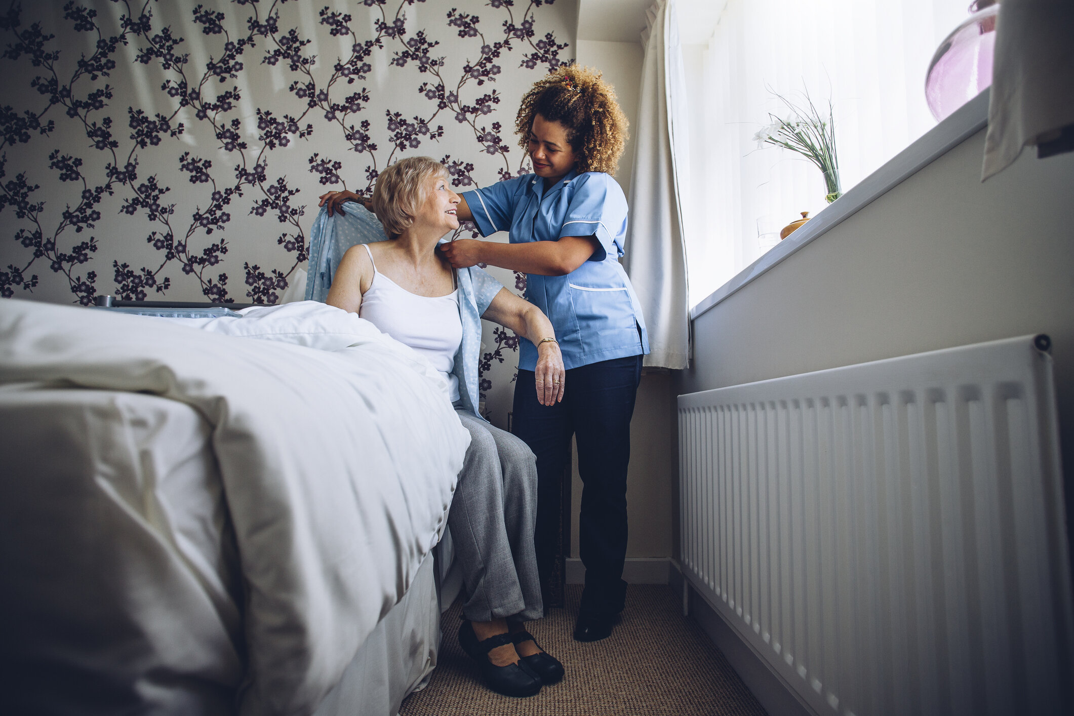Companion caregiver spending meaningful time with a senior